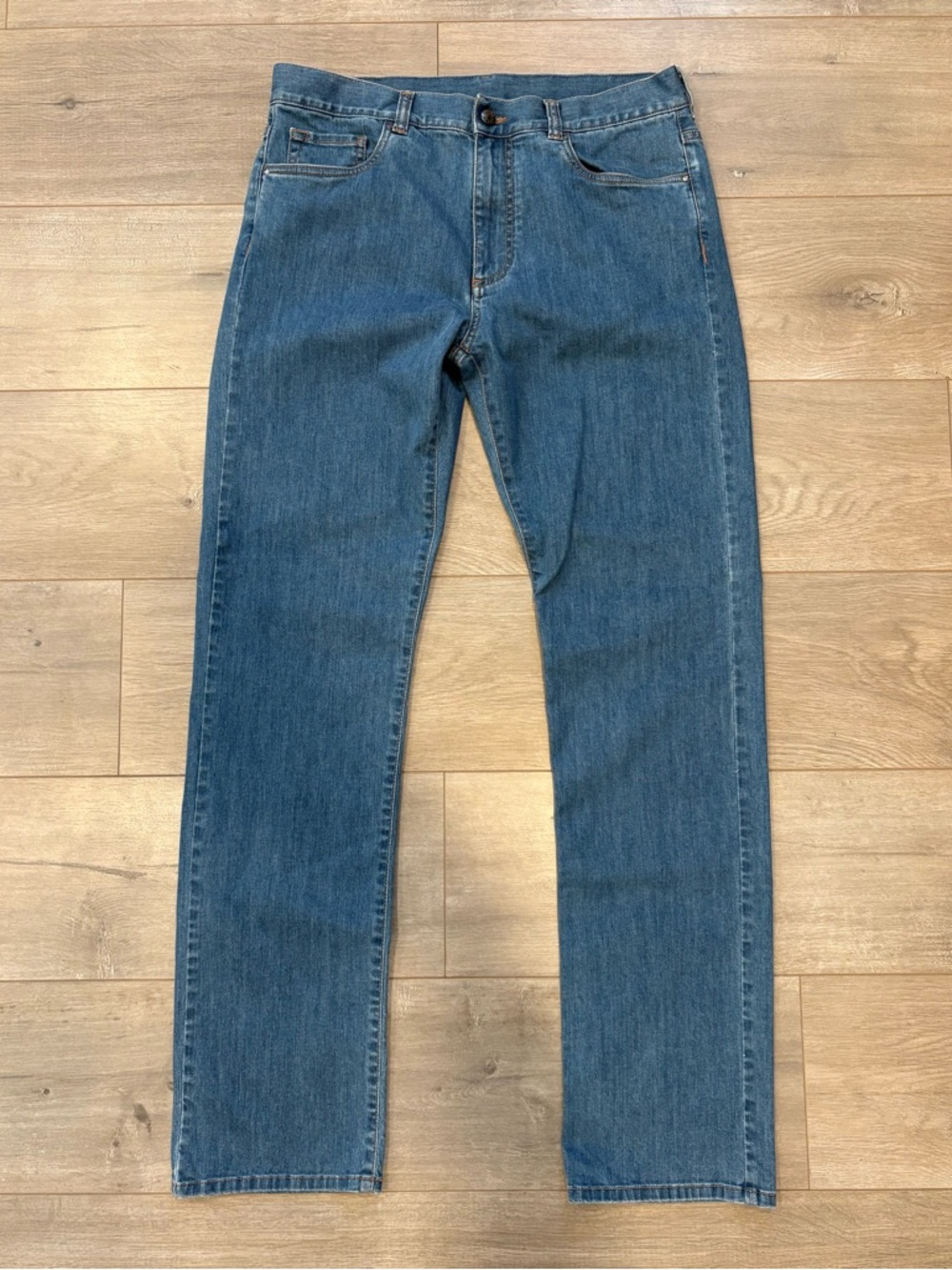 Canali Mens Regular Fit Blue Jeans Made in Italy Size 52